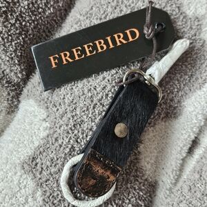 FREEBIRD - Black Leather Cowhide Key FOB / Keychain - NEW!
